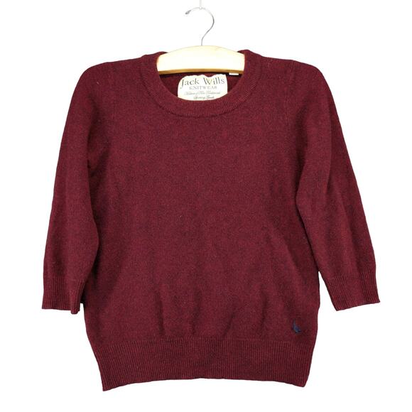 Jack Wills Knitwear 100% Merino Wool Sweater Size 6 Red UK Size 10 - Picture 1 of 12